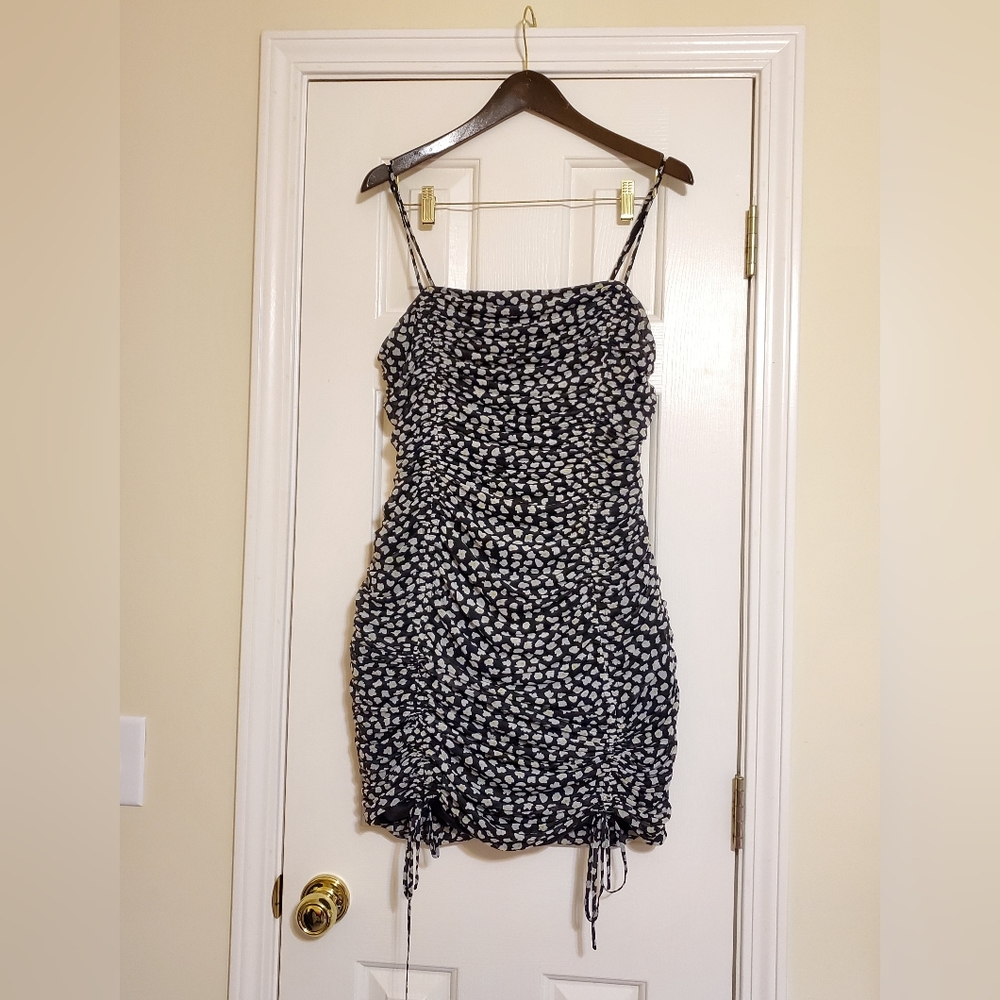 Bar III Floral Ruched Mini Dress, Large